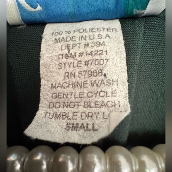 VTG CoCo Bay Miami Deep Green Velvet Swing Robe Size S M L - Picture 8 of 8